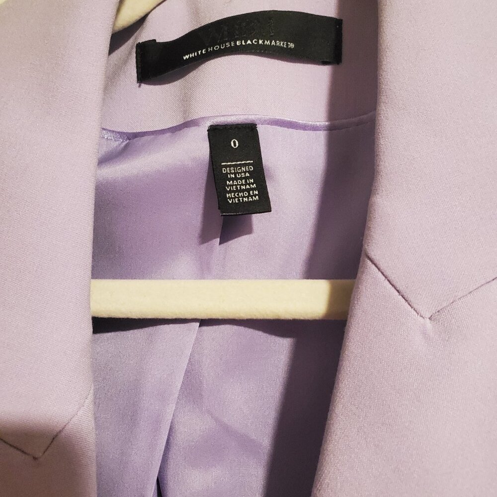 White House black market cropped lavender studio blazer and matching pants 0 - Picture 10 of 11